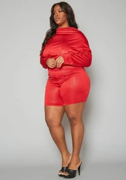 Plus Size Dolman Long Sleeve Romper -Asoph Sales Shop 2018249 110 1