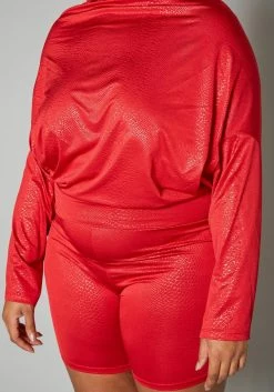 Plus Size Dolman Long Sleeve Romper -Asoph Sales Shop 2018249 110 4