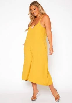 Asoph Plus Size Relaxed Fit Wide Flare Jumpsuit