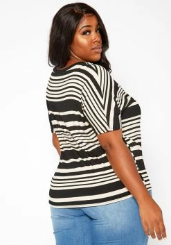 Asoph Plus Size Striped Relaxed Fit Top -Asoph Sales Shop 2018304 001 3