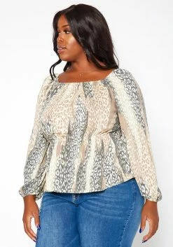 Asoph Plus Size Leopard Print Peplum Top -Asoph Sales Shop 2018412 001 2