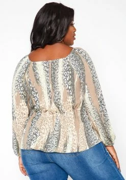 Asoph Plus Size Leopard Print Peplum Top -Asoph Sales Shop 2018412 001 3