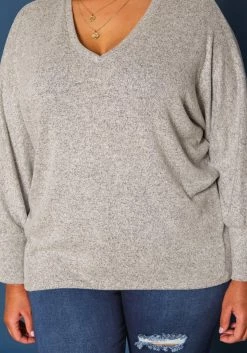Plus Size Basic V Neck Knit Sweater -Asoph Sales Shop 2018413 261 4