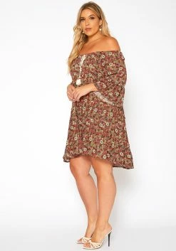 Asoph Plus Size Vintage Floral Print Mini Dress -Asoph Sales Shop 2018420 120 2