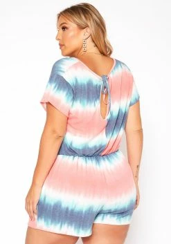 Asoph Plus Size Gradient Tie Dye Lounge Romper 8 Asoph Plus Size Gradient Tie Dye Lounge Romper -Asoph Sales Shop 2018448 128 3