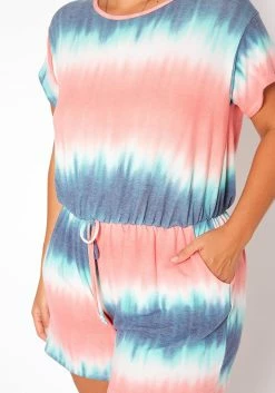 Asoph Plus Size Gradient Tie Dye Lounge Romper 9 Asoph Plus Size Gradient Tie Dye Lounge Romper -Asoph Sales Shop 2018448 128 4