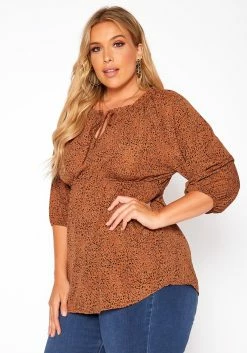 Asoph Plus Size Dainty Leopard Print Flare Top -Asoph Sales Shop 2018483 106 1