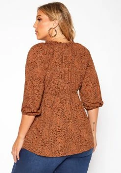 Asoph Plus Size Dainty Leopard Print Flare Top -Asoph Sales Shop 2018483 106 2