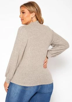 Plus Size Keyhole Front Mock Neck Knit Top 8 Plus Size Keyhole Front Mock Neck Knit Top -Asoph Sales Shop 2018503 115 3