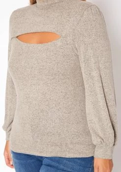 Plus Size Keyhole Front Mock Neck Knit Top 9 Plus Size Keyhole Front Mock Neck Knit Top -Asoph Sales Shop 2018503 115 4