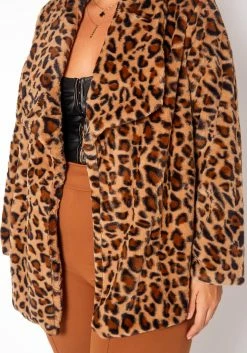 Asoph Plus Size Faux Fur Leopard Print Coat -Asoph Sales Shop 2018504 106 4