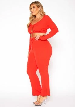 Asoph Plus Size Ribbed Knit Crop Top & Pants Set -Asoph Sales Shop 2018516 110 2