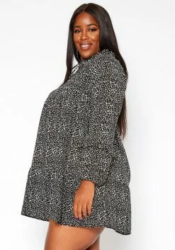 Asoph Plus Size Dotted Print Flare Mini Dress 7 Asoph Plus Size Dotted Print Flare Mini Dress -Asoph Sales Shop 2018555 001 2