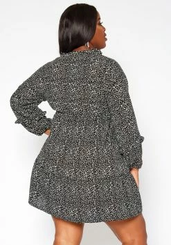 Asoph Plus Size Dotted Print Flare Mini Dress 8 Asoph Plus Size Dotted Print Flare Mini Dress -Asoph Sales Shop 2018555 001 3