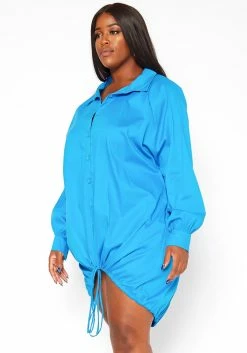 Asoph Plus Size Oversized Button Up Collar Mini Dress -Asoph Sales Shop 2018565 127 2