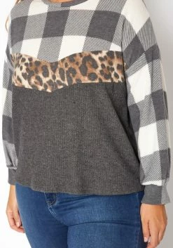 Asoph Plus Size Pattern Splice Knit Sweater -Asoph Sales Shop 2018584 107 4