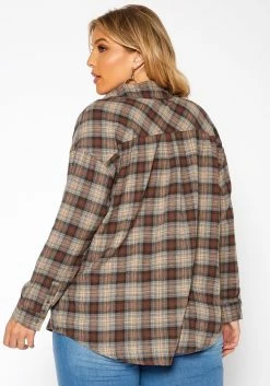 Asoph Plus Size Plaid Flannel Jacket -Asoph Sales Shop 2018585 106 3