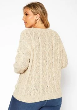 Asoph Plus Size Color Hinted Cable Knit Sweater -Asoph Sales Shop 2018586 118 3