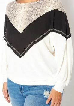 Asoph Plus Size Snakeskin Splice Knit Sweater -Asoph Sales Shop 2018587 108 4