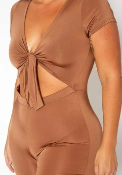 Asoph Plus Size Tie Front Satin Jumpsuit -Asoph Sales Shop 2018616 138 4