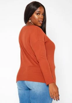 Asoph Plus Size Casual Crew Neck Long Sleeve Top -Asoph Sales Shop 2018621 386 2