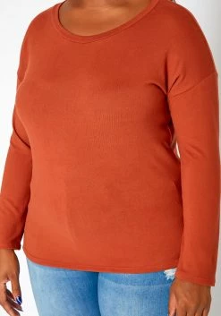 Asoph Plus Size Casual Crew Neck Long Sleeve Top -Asoph Sales Shop 2018621 386 3