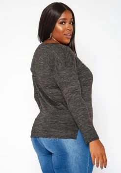 Asoph Plus Size Casual Knit Long Sleeve Top -Asoph Sales Shop 2018623 001 2
