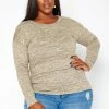 Asoph Plus Size Casual Knit Long Sleeve Top