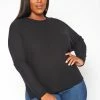 Plus Size Solid Waffle Knit Sweater