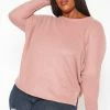 Plus Size Solid Waffle Knit Sweater