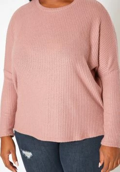 Plus Size Solid Waffle Knit Sweater -Asoph Sales Shop 2018630 186 4