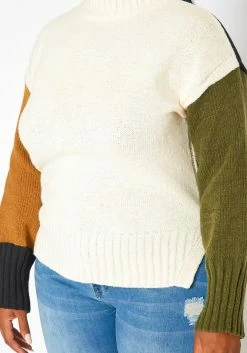 Plus Size Color Block Knit Sweater -Asoph Sales Shop 2018631 135 4