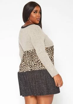 Plus Size Color Block Flare Mini Dress -Asoph Sales Shop 2018634 128 3