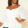 Plus Size Off Shoulder Long Sleeve Peplum Top