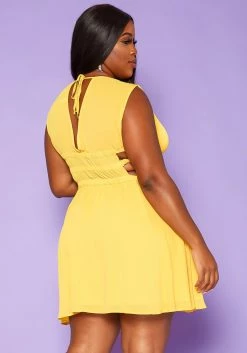 Plus Size Cut Out Design Fit & Flare Mini Dress -Asoph Sales Shop 2018667 105 3