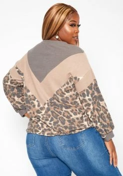 Plus Size Chevron Leopard Splice Sweater -Asoph Sales Shop 2018756 361 3
