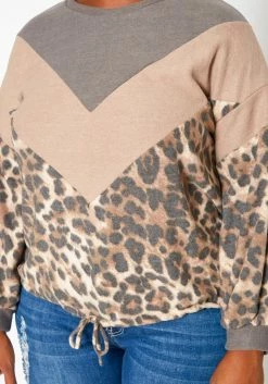 Plus Size Chevron Leopard Splice Sweater -Asoph Sales Shop 2018756 361 4