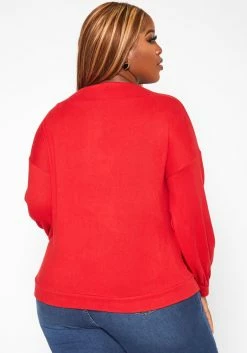 Plus Size Basic Knit Long Sleeve Shirt -Asoph Sales Shop 2018757 110 3