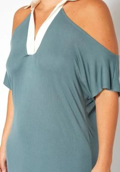 Plus Size Collar Neck Flare Midi Dress -Asoph Sales Shop 2018761 349 4