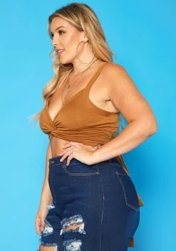 Plus Size Twist Hem Cami Crop Top -Asoph Sales Shop 2018764 190 2