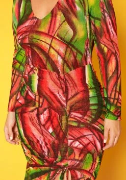 Plus Size Abstract Color Print Flare Mini Dress -Asoph Sales Shop 2018767 473 4