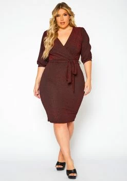 Plus Size Nude Shimmer Midi Dress