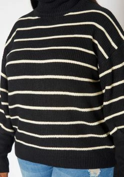 Plus Size Striped Print Turtleneck Sweater -Asoph Sales Shop 2018852 001 4