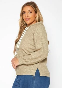 Plus Size Ribbed Knit Hooded Sweater -Asoph Sales Shop 2018897 125 2