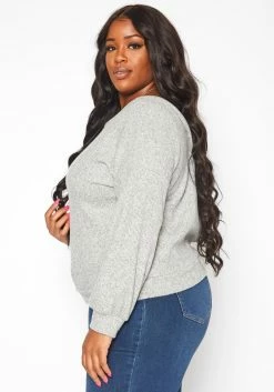 Plus Size Open Back Knit Sweater -Asoph Sales Shop 2019032 107 2