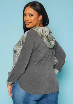 Plus Size Pattern Splice Hooded Sweater -Asoph Sales Shop 2019033 108 3