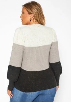 Plus Size Color Block Ribbed Knit Sweater -Asoph Sales Shop 2019034 107 3