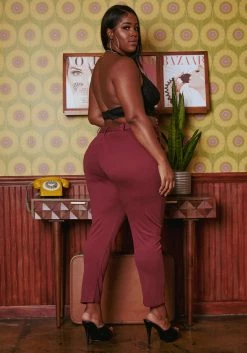 Plus Size High Waist Belted Pants -Asoph Sales Shop 2019067 283 3