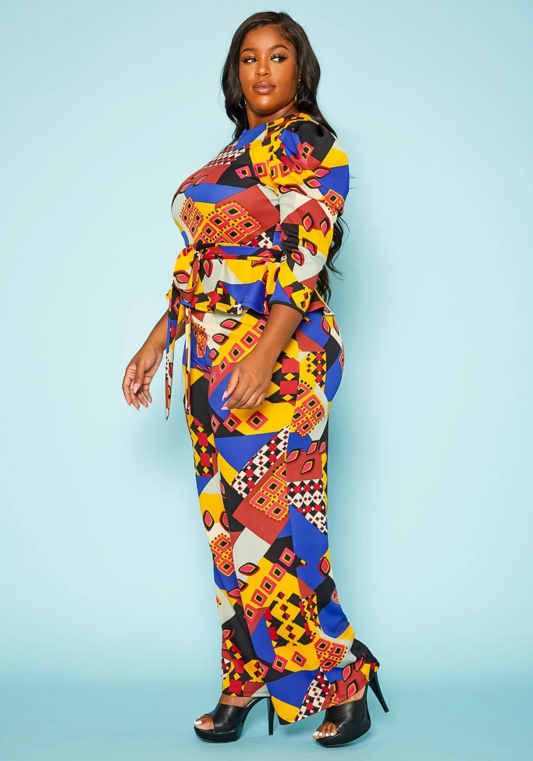 Plus Size Geometric Abstract Print Two Piece Set 3 Plus Size Geometric Abstract Print Two Piece Set - Image 3