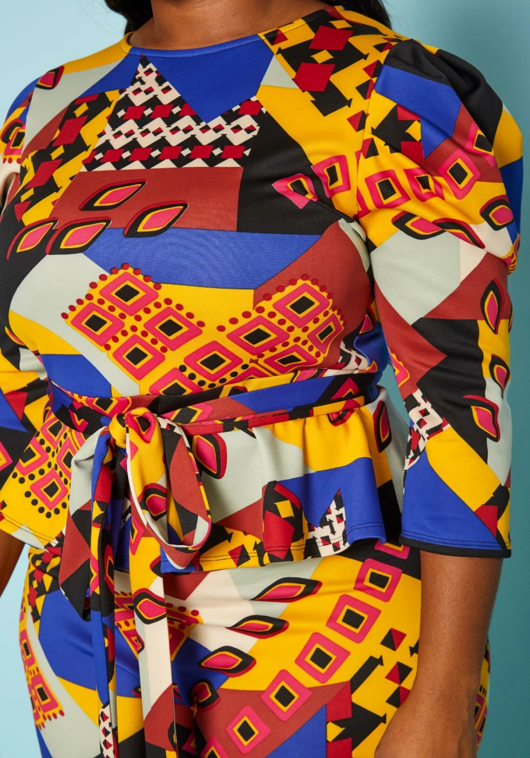 Plus Size Geometric Abstract Print Two Piece Set 5 Plus Size Geometric Abstract Print Two Piece Set - Image 5